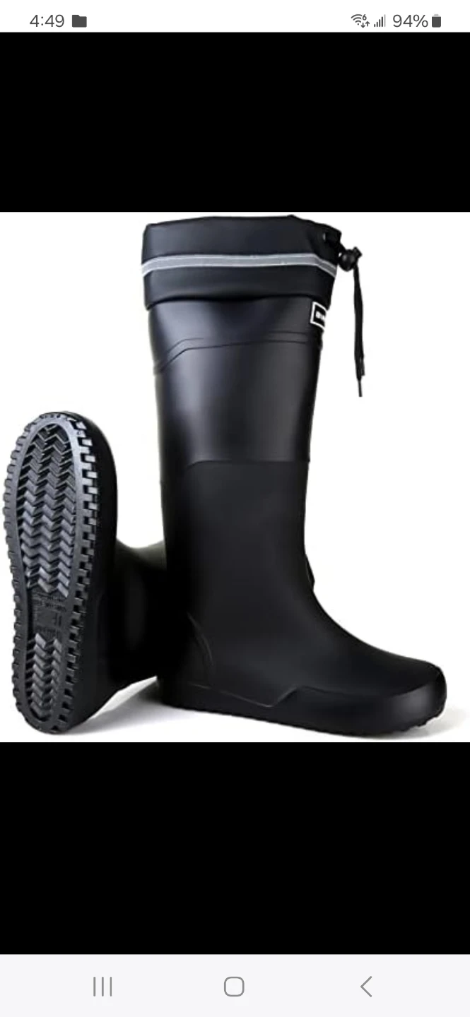 Birrot black rubber rain boots size 45