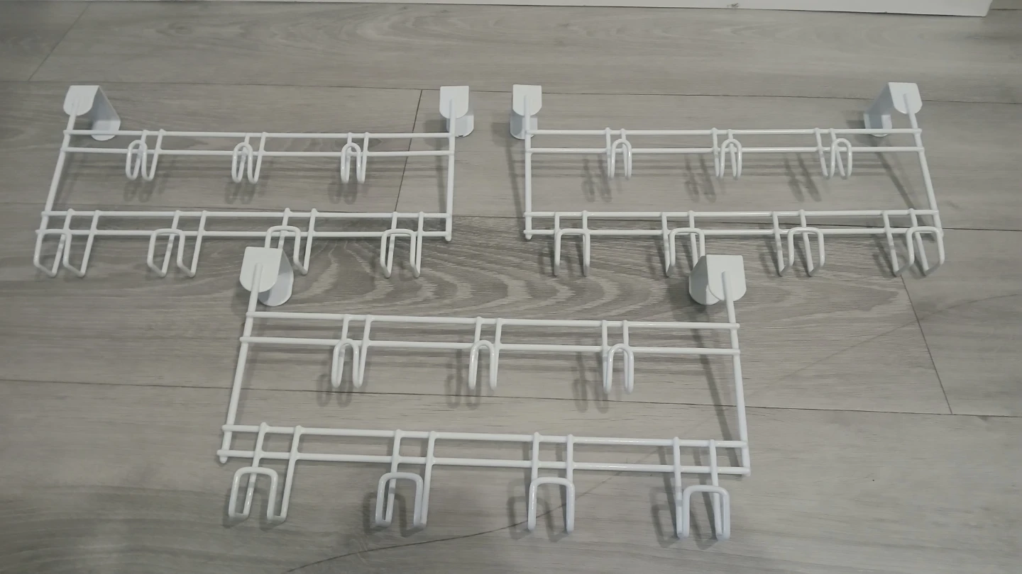 Set of 3 white over-the-door storage racks - photo 2
