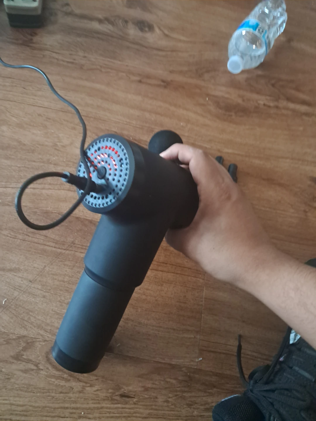 Black Handheld Massage Gun with 4 Attachments - photo 2