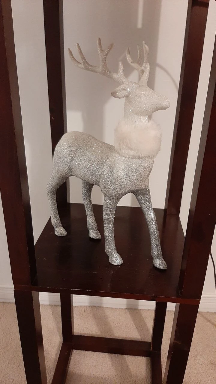 Glittery Silver Reindeer Christmas Decor - photo 4
