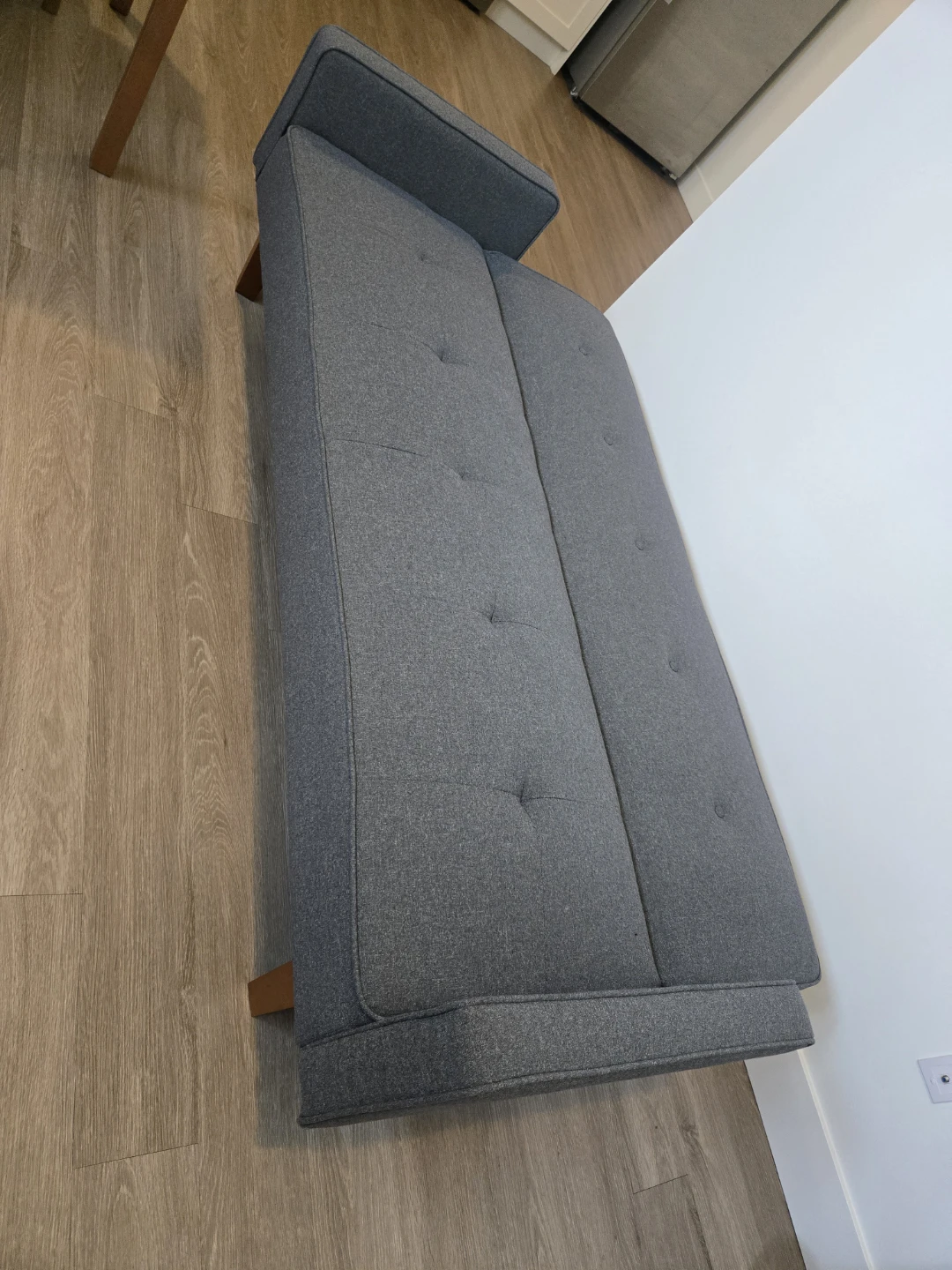 Grey Fabric Futon Sofa Bed