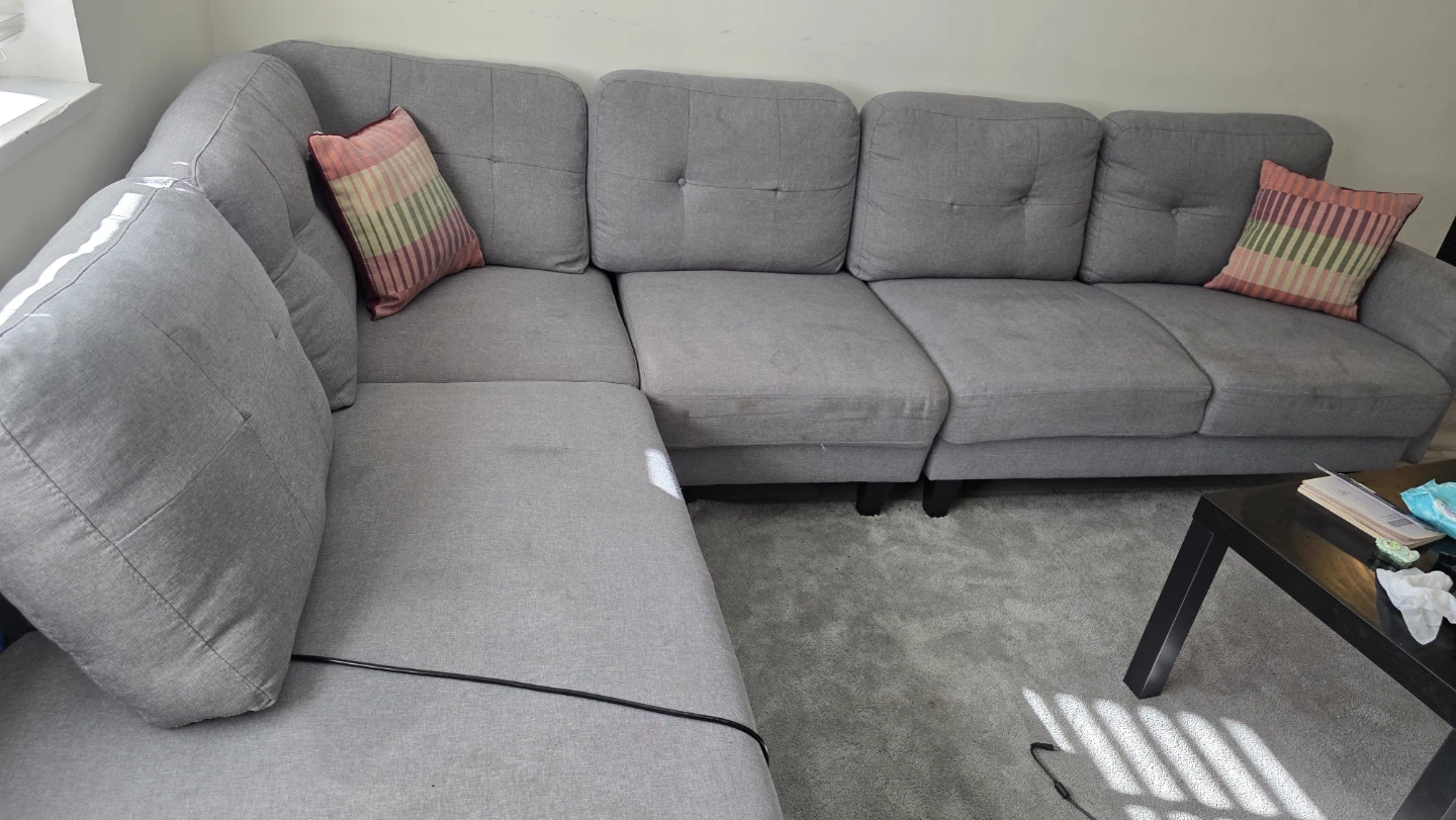 Grey Sectional Sofa with Chaise - photo 2