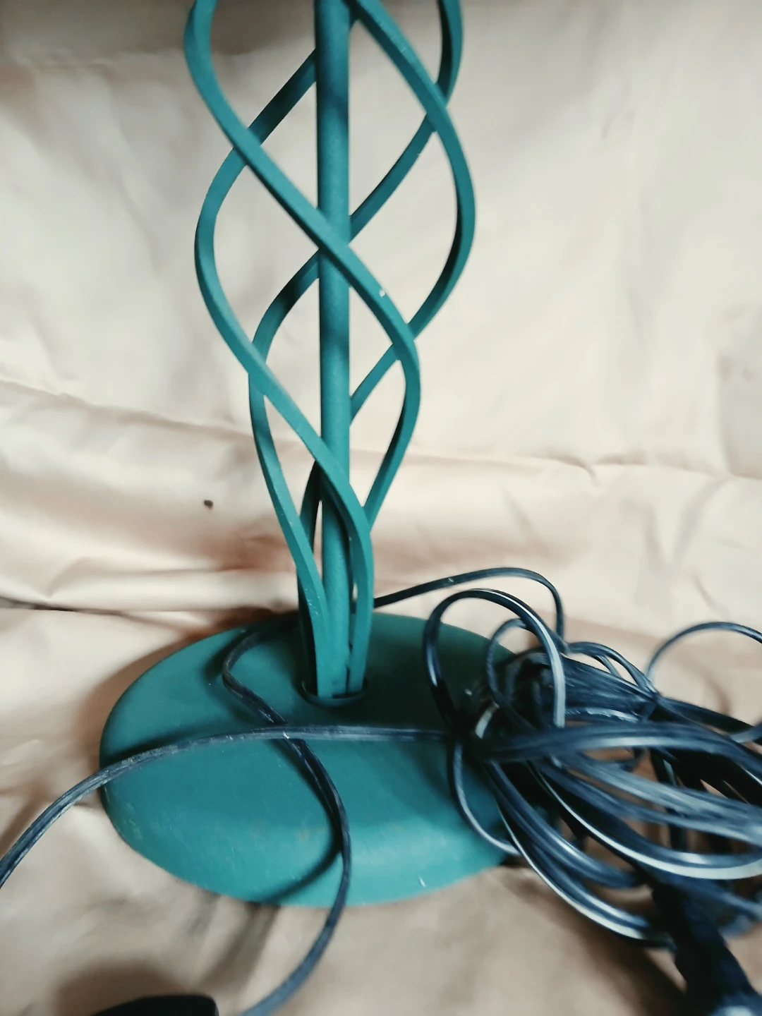Teal Spiral Metal Table Lamp - photo 4