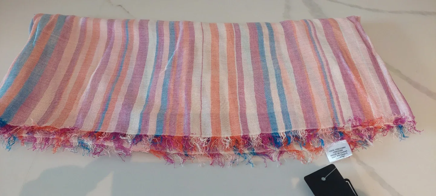 Fraas Striped Viscose Scarf - photo 4