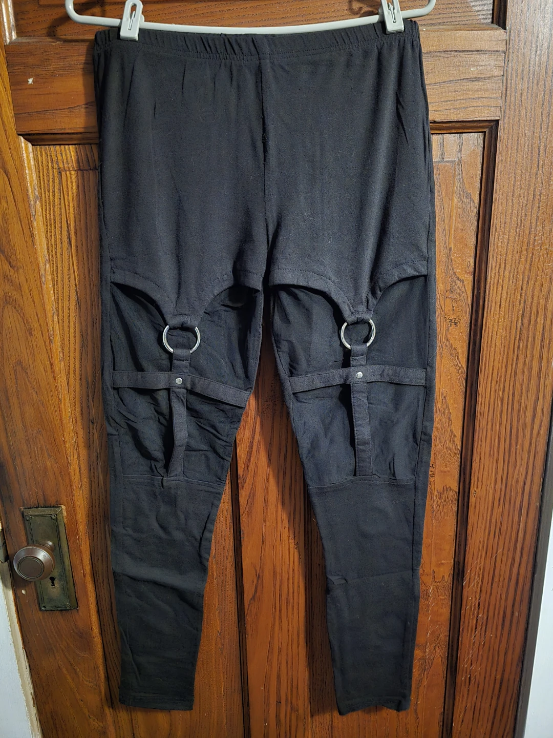 Vixxsin Black Leggings with Mesh and Ring Detail
