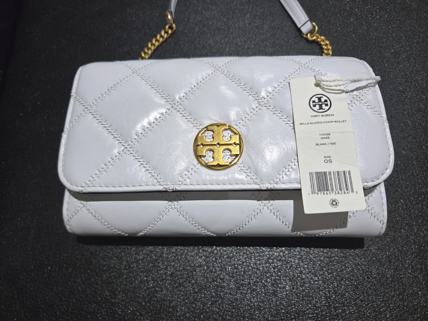 Authenticated Tory Burch Willa Glazed Chain Wallet - photo 4