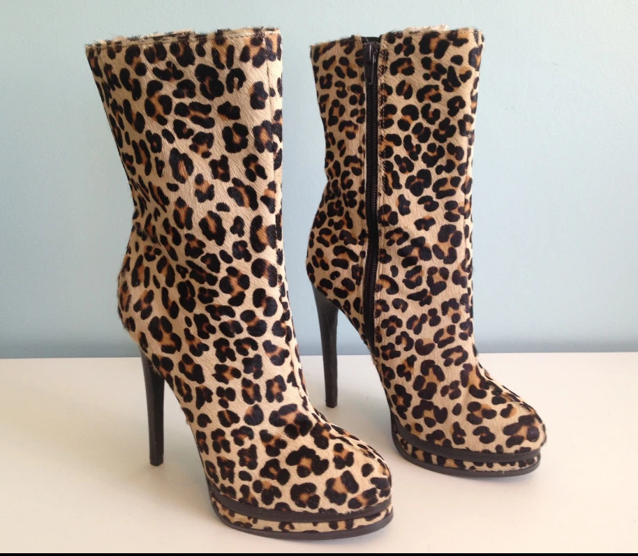 Kelsi Dagger Carlotta Leopard Stiletto Ankle Boots - photo 2
