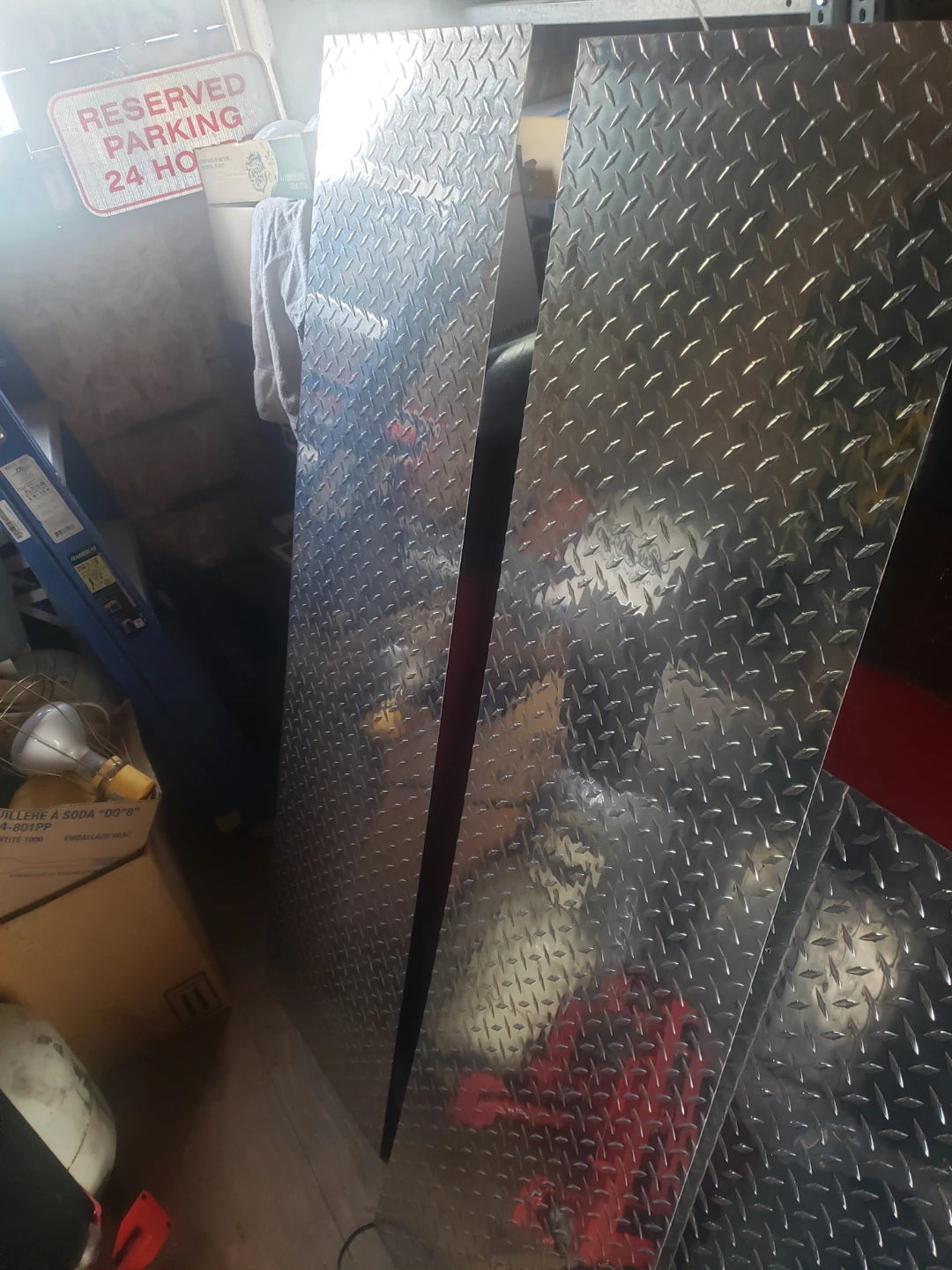 Two Aluminum Diamond Plate Sheets