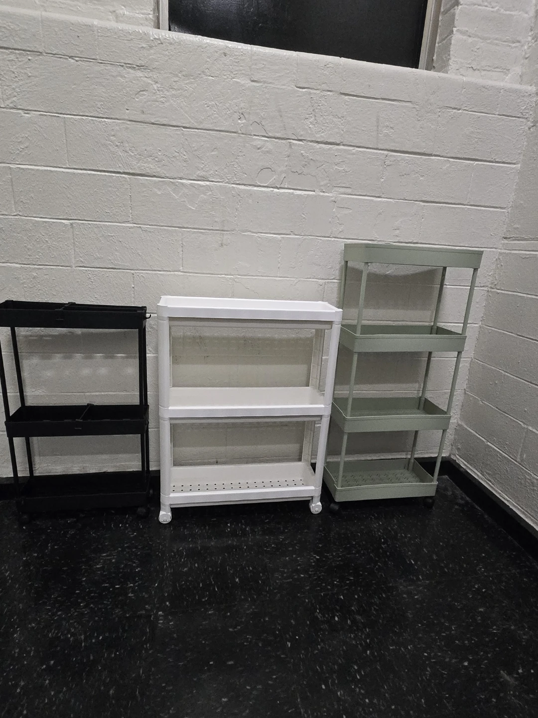 4-Tier Sage Green Rolling Storage Cart