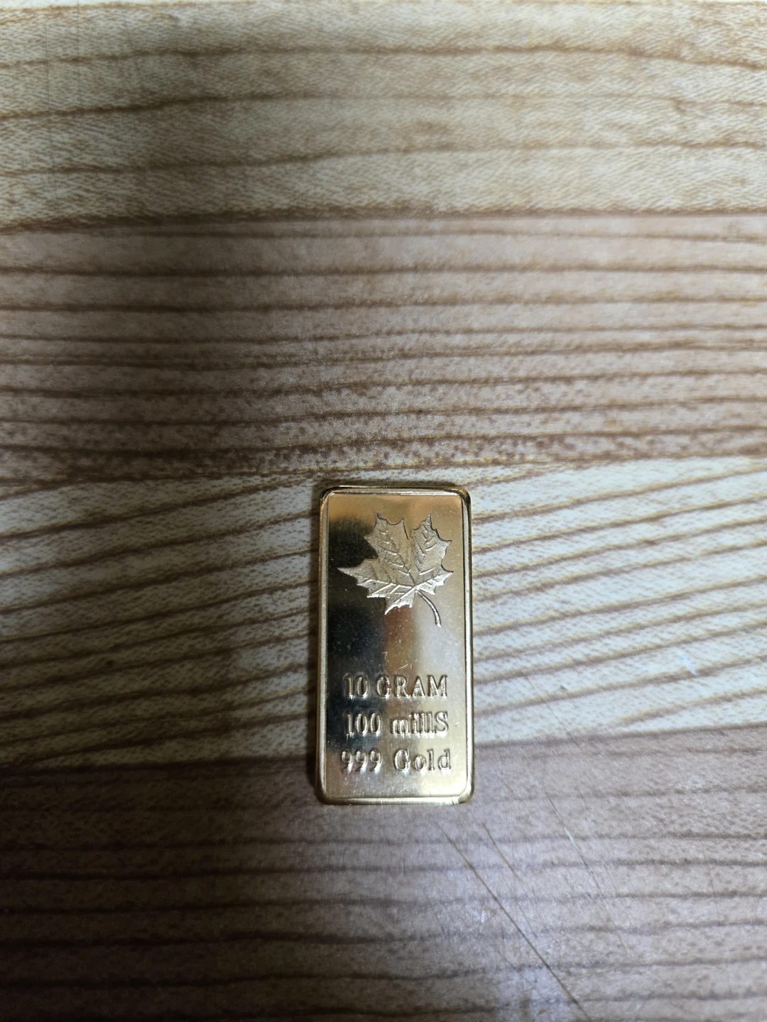 10 Gram 999 Gold *PLATED* Maple Leaf Bar