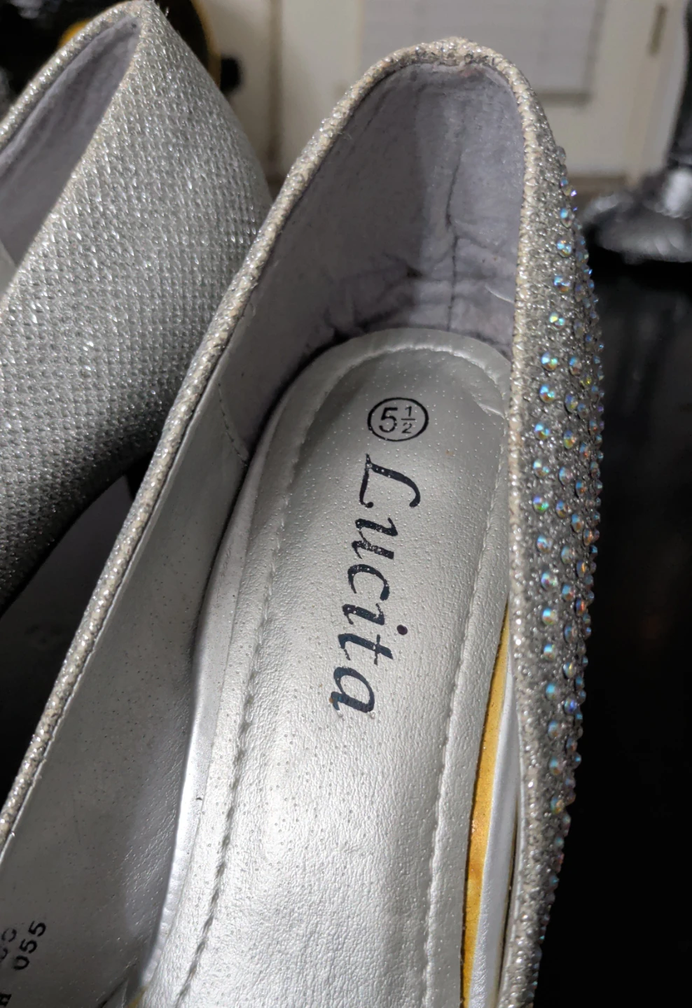 Lucita Silver Rhinestone Heels - photo 2