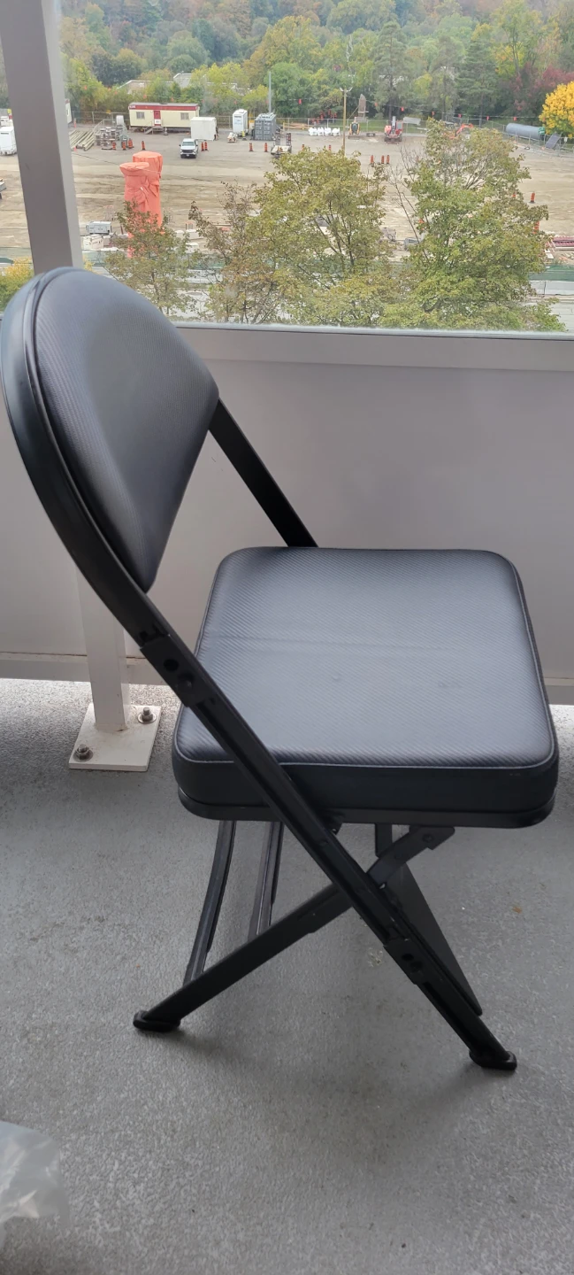 Black folding chair