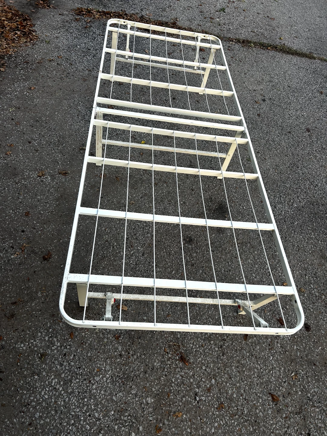 White Metal Folding Twin Bed Frame