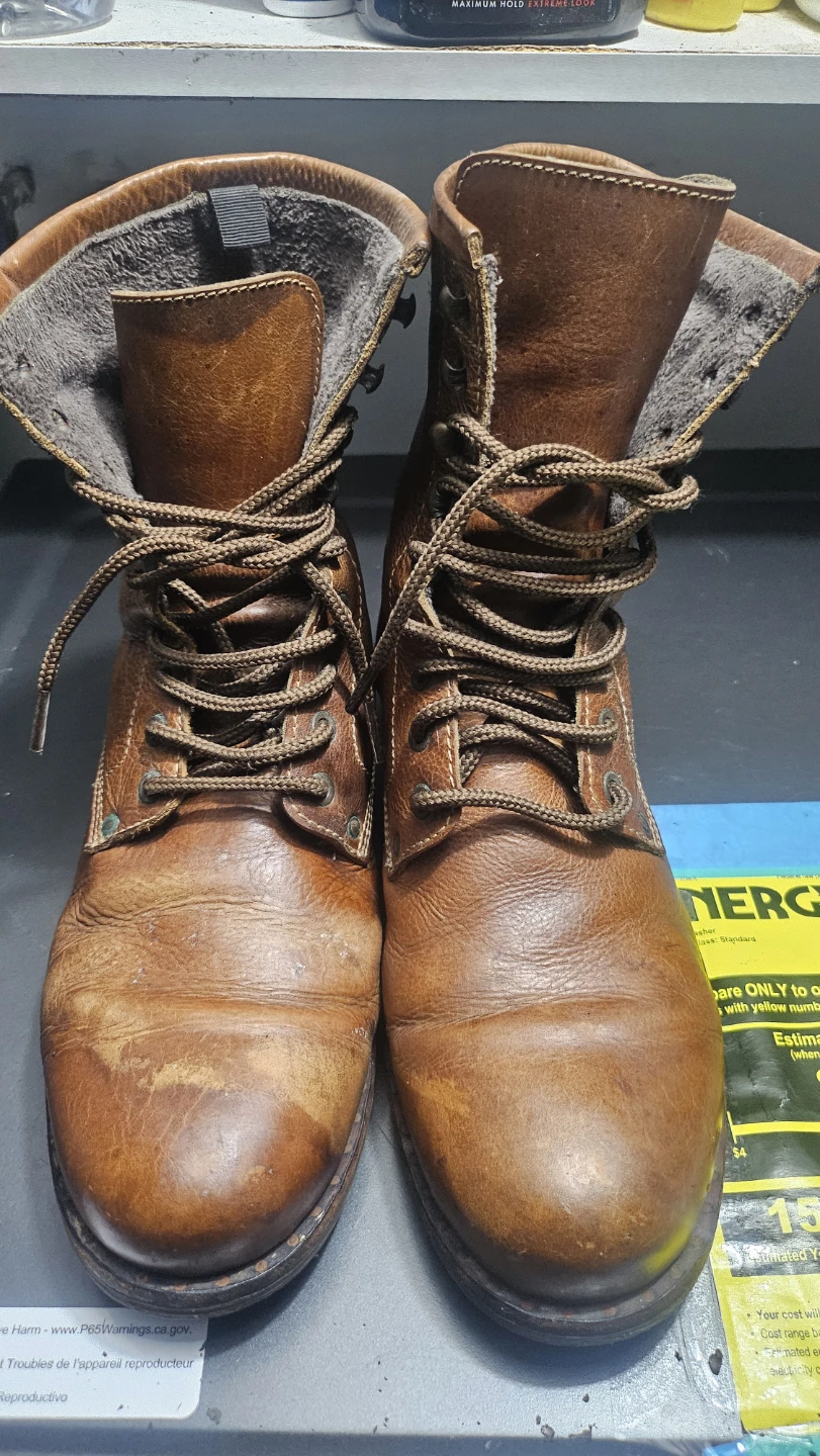 Kenneth Cole Reaction Brown Leather Boots Size 9.5