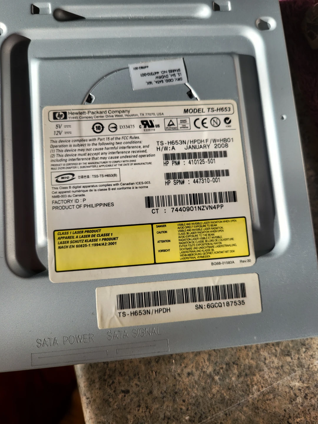 HP TS-H653 DVD Rewriter Optical Drive - photo 2