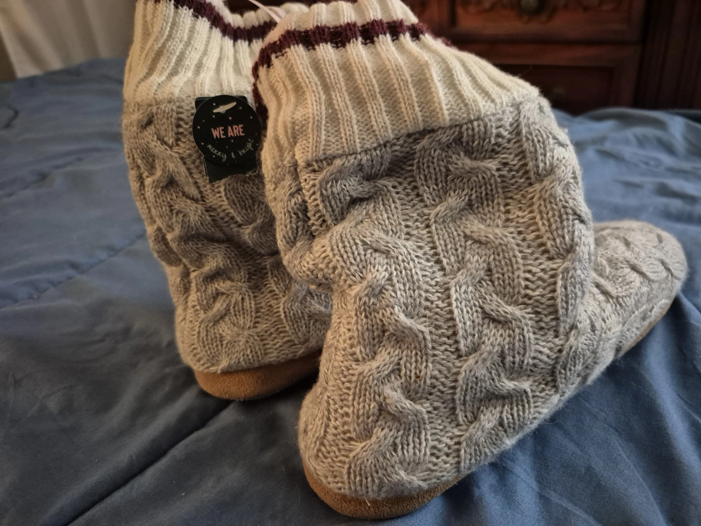 Cable Knit Slipper Boots - photo 2