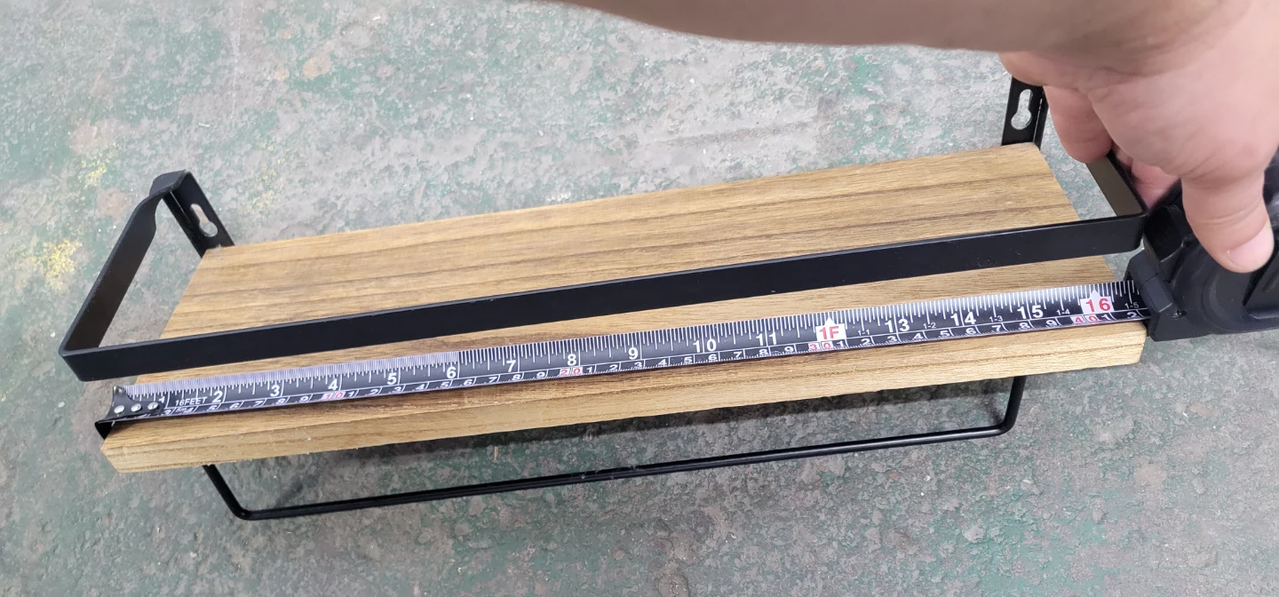 Industrial Wall Mounted Wood and Metal Shelf - photo 3