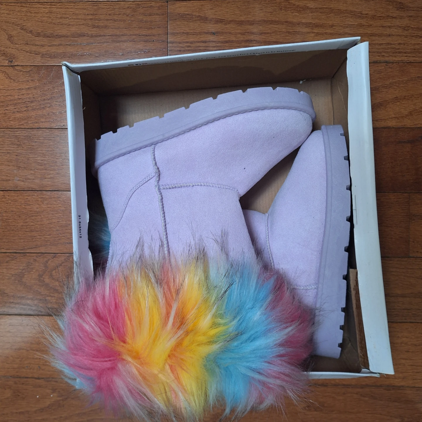 Lilac Faux Fur Trim Boots - Size 8 - photo 3
