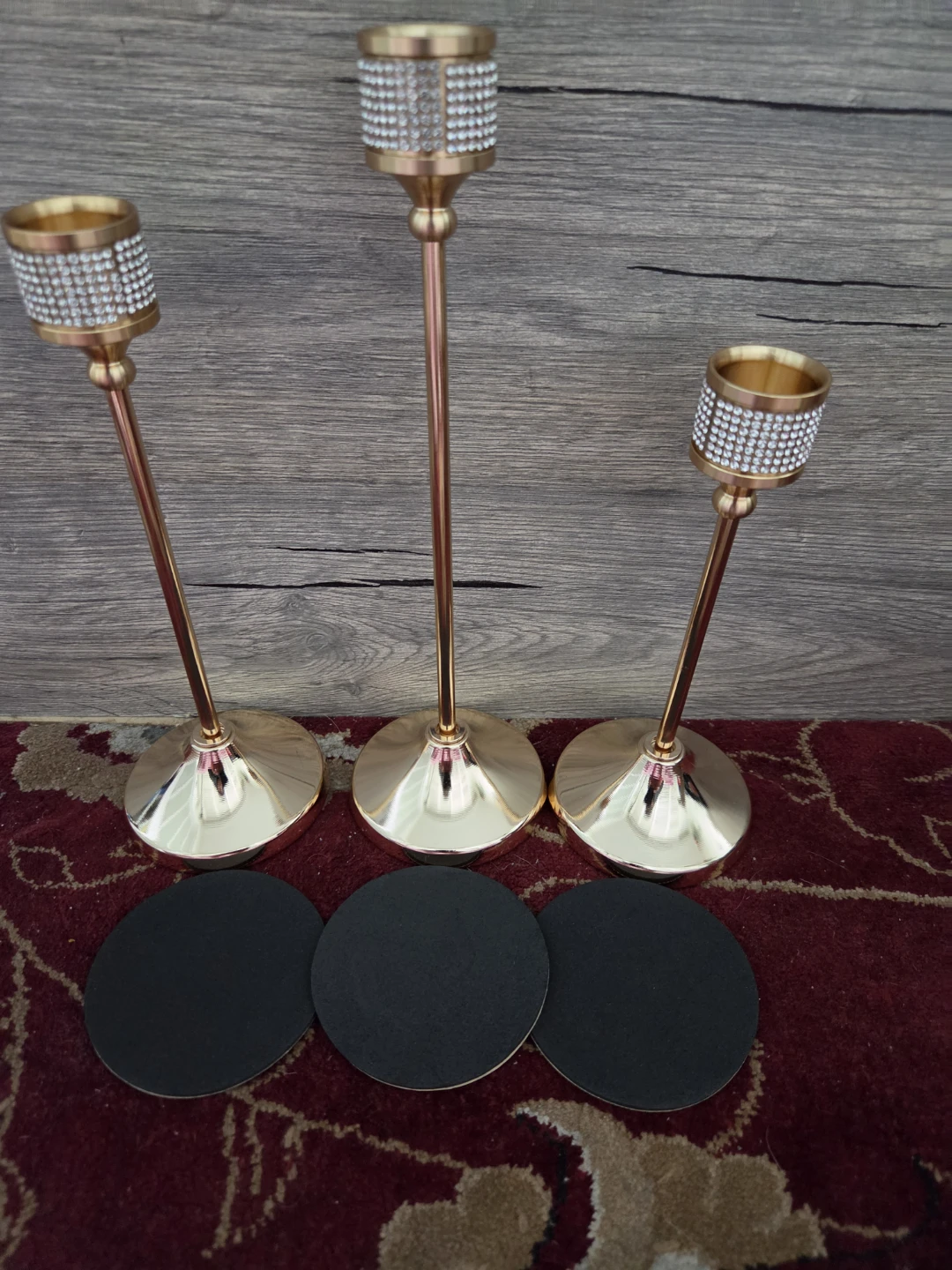Brand new  Set of 3 Crystal Candle Holders - photo 4