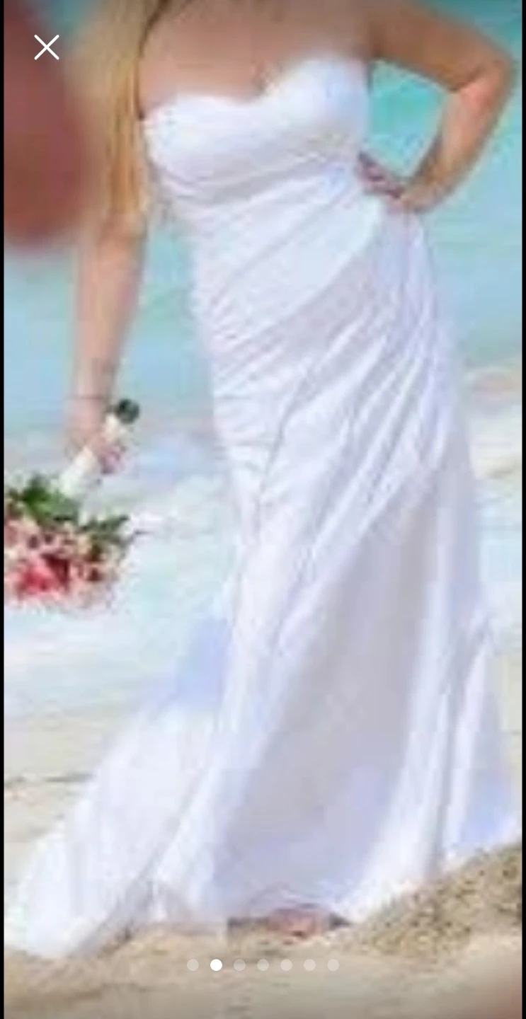 White Strapless Wedding Dress