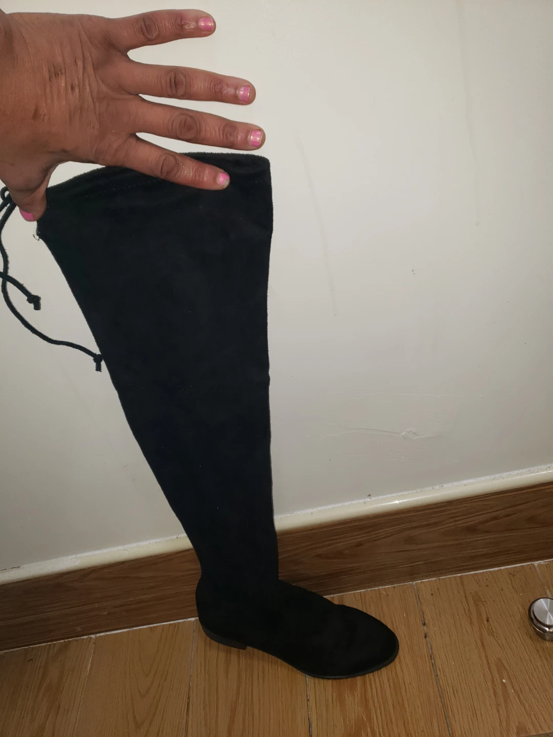 Black Over-the-Knee Suede Boots - photo 5