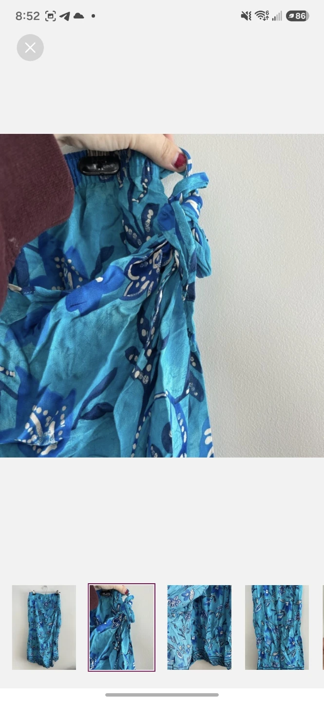 St Michael Blue Floral Wrap Skirt - photo 2