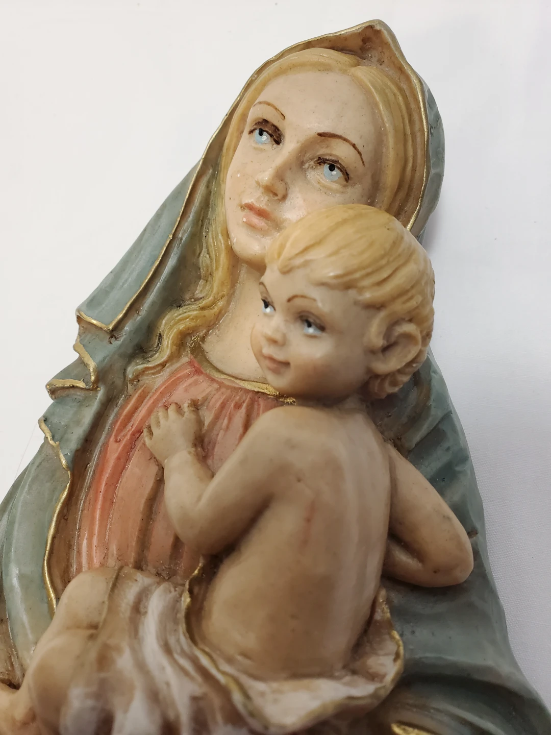 VTG Madonna W/Christ  Handpainted  Made in Italy - photo 3