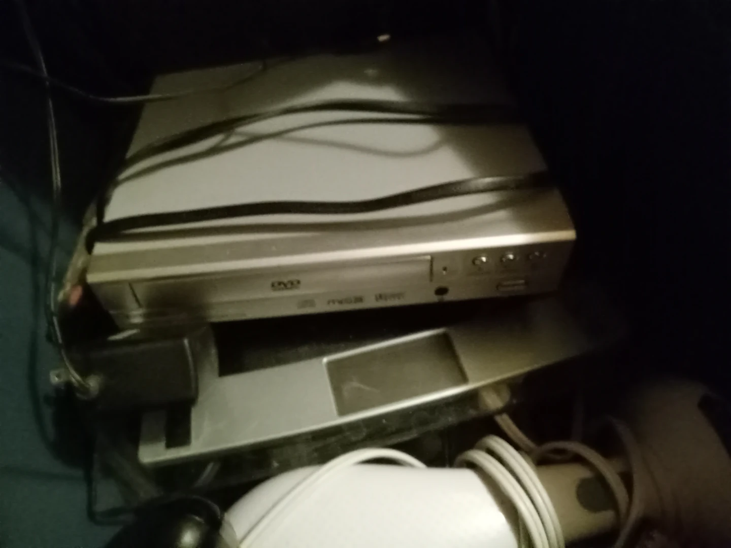Silver DVD player