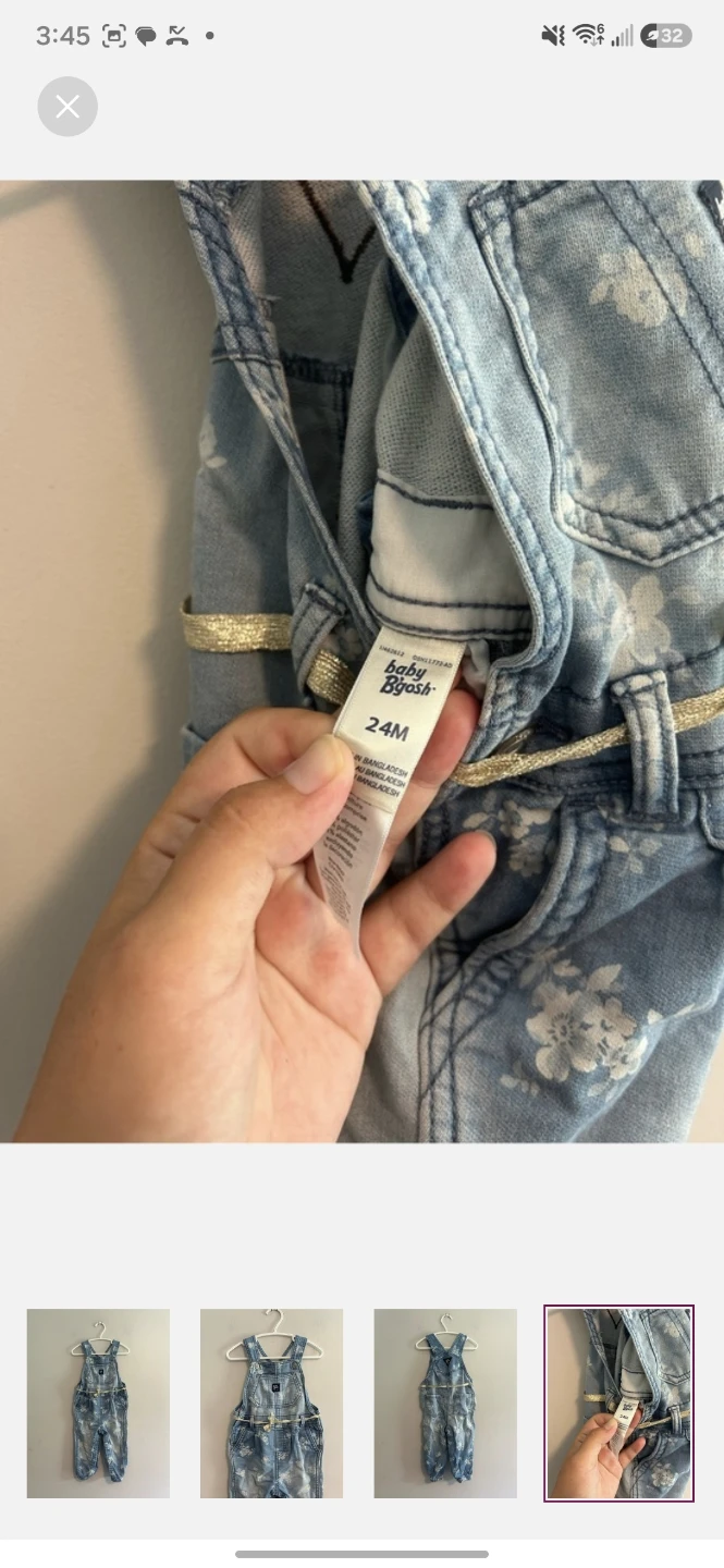 Baby B'gosh Floral Denim Overalls - photo 4