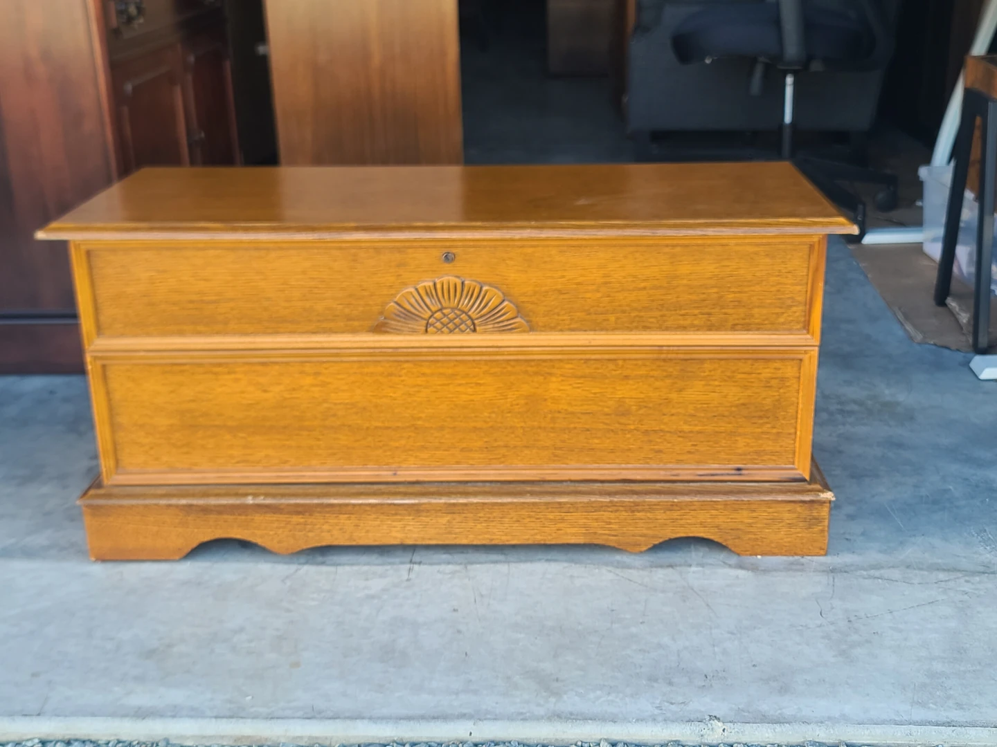 Vintage Oak Cedar Lined Storage Chest