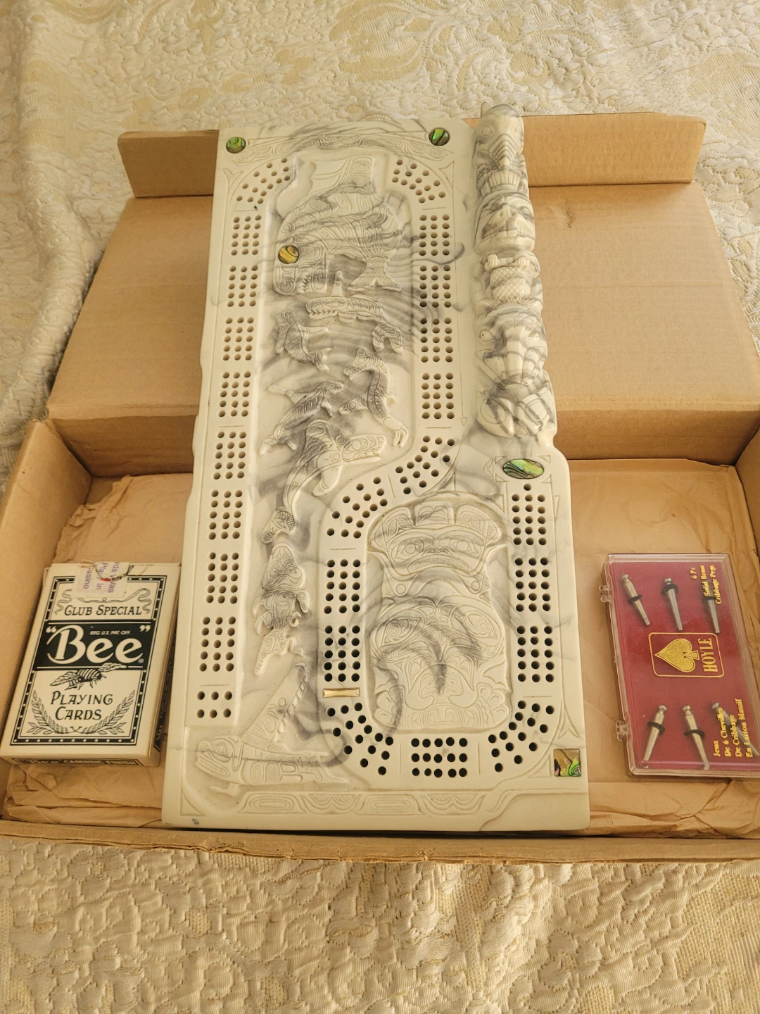 Pearlite Marblecraft Cribbage Board