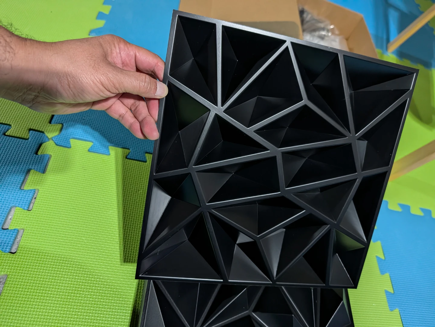 Black Geometric 3D Wall Panels - photo 2