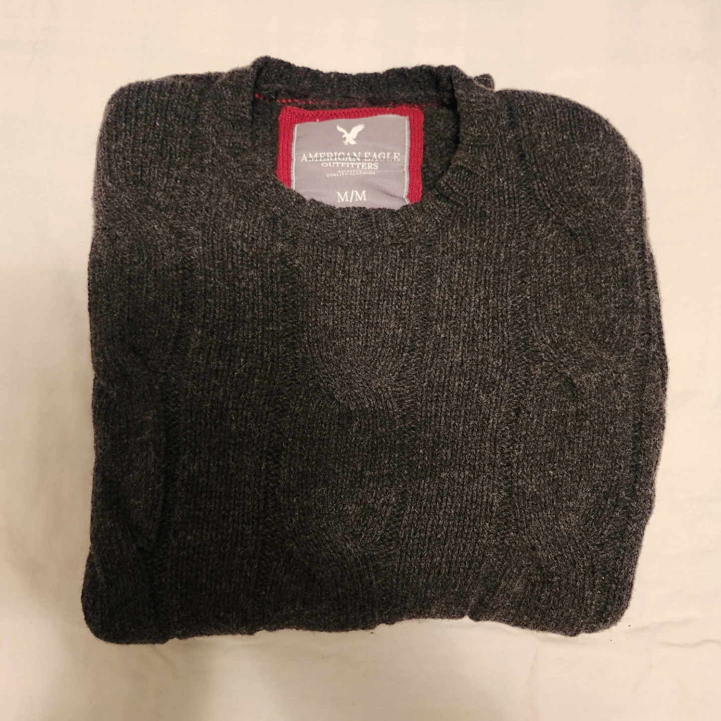 American Eagle Outfitters Grey Cable Knit Sweater