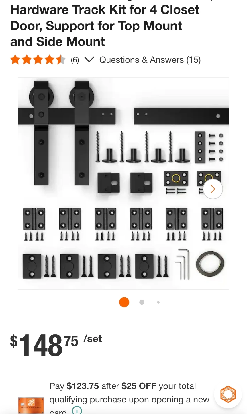 Winsoon Bi-folding Barn Door Hardware Kit - photo 5