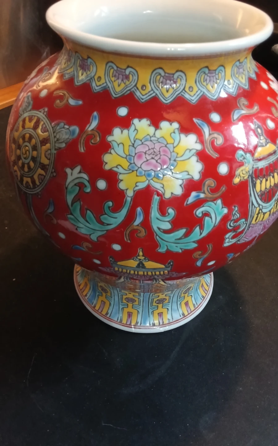 Ruby Red Chinese Famille Rose Porcelain Feng Shui Wealth - photo 5