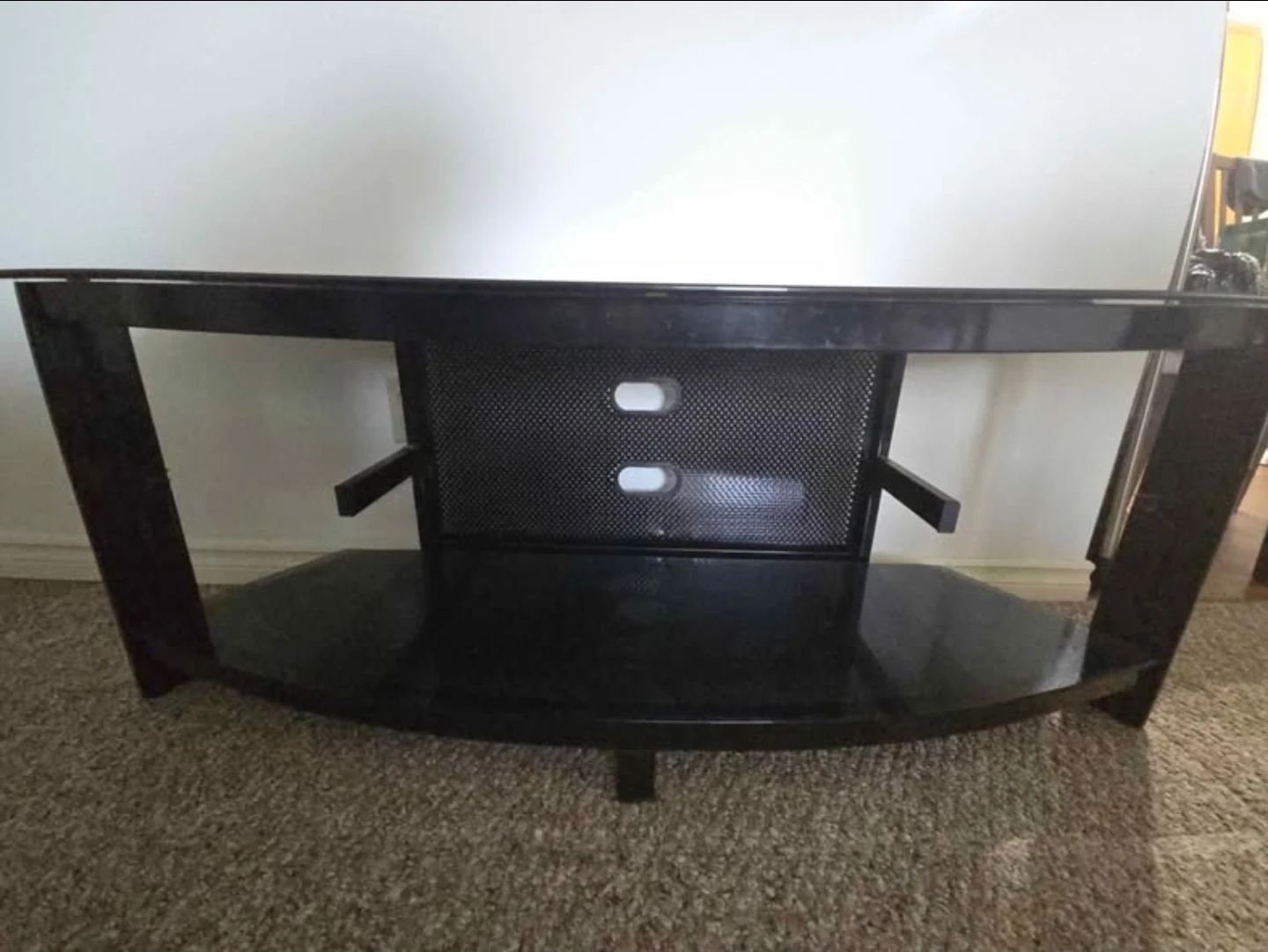Black Glass TV Stand （moving sale) - photo 2