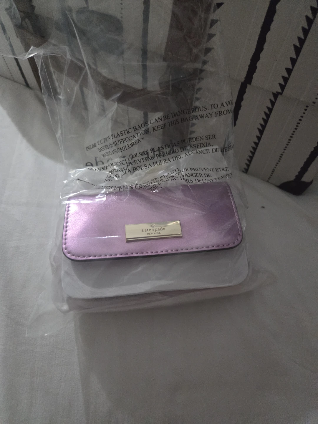 Kate Spade Pink Metallic Wallet crossbidy bag