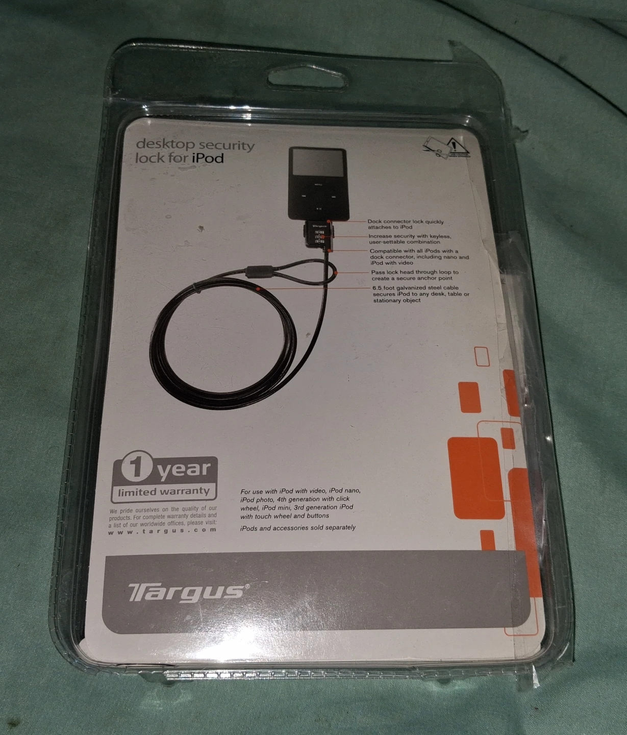 Targus Security Lock for iPOD Apple Desktop Keyless Combination - photo 2