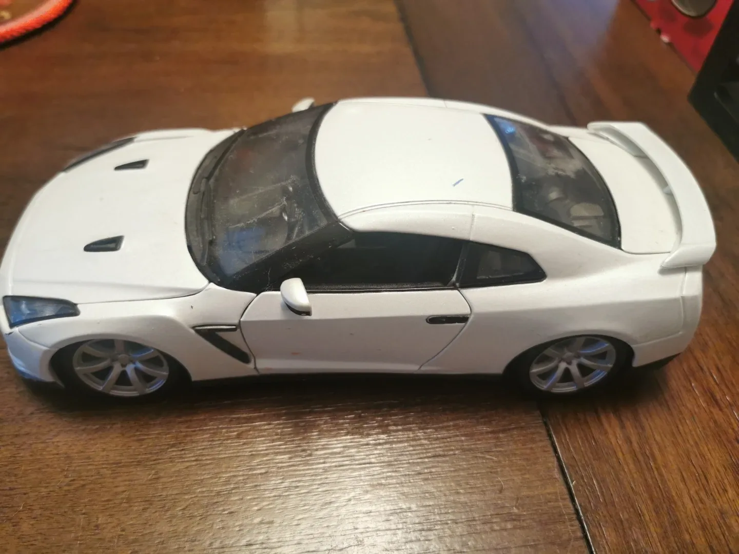 White Nissan GT-R Diecast Model Car