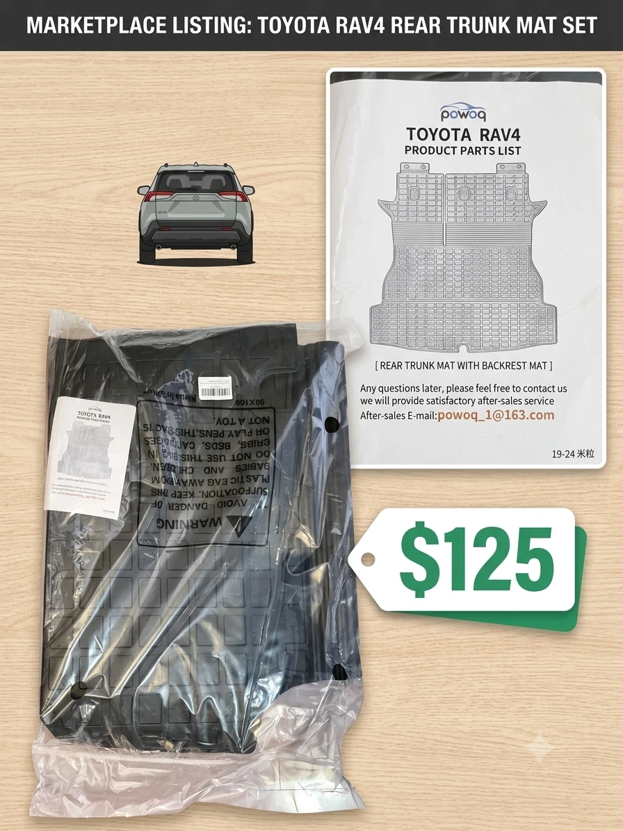 Powoq Toyota RAV4 Rear Trunk Mat Set