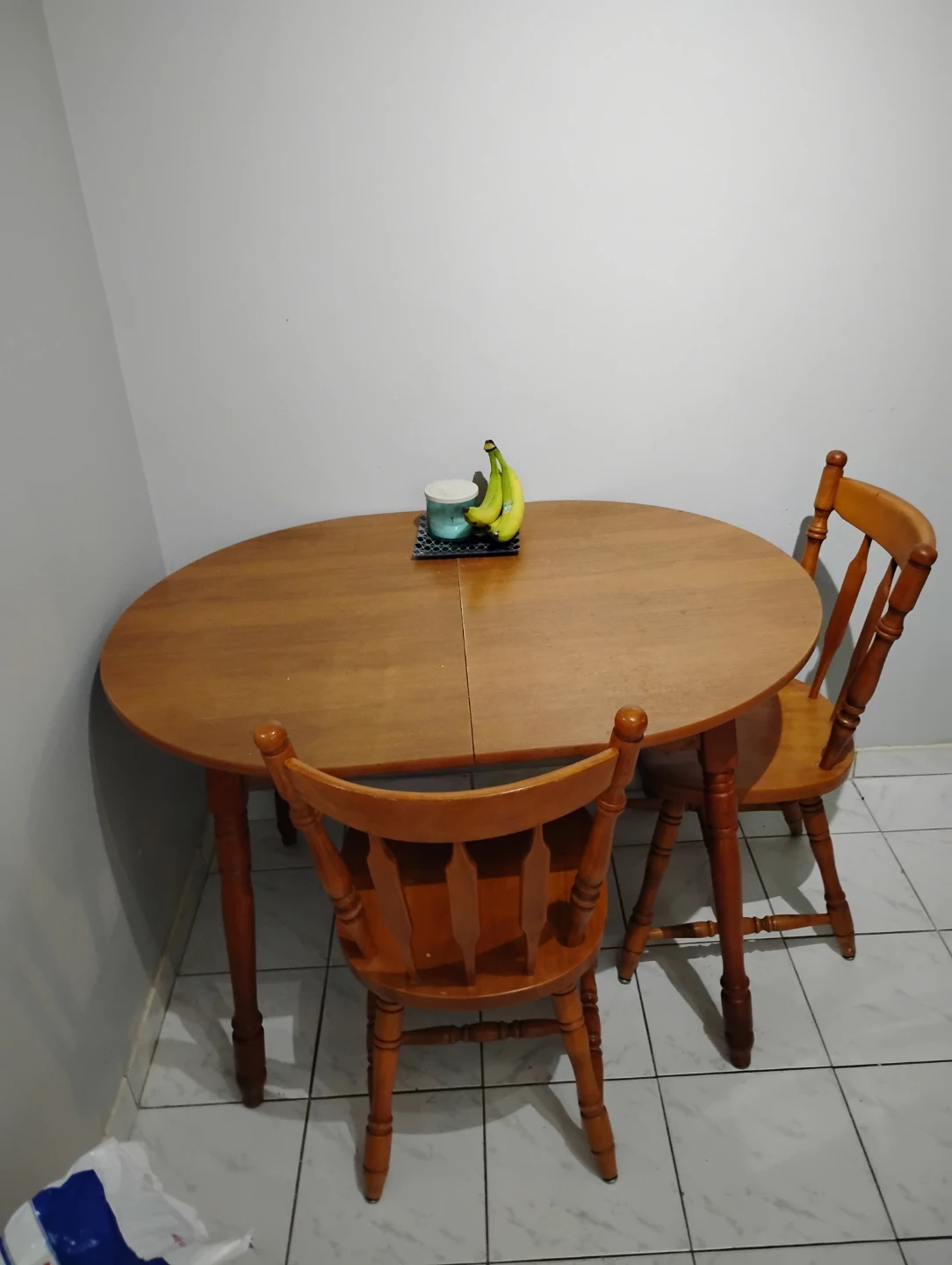 Wooden Dining Table with Two Chairs