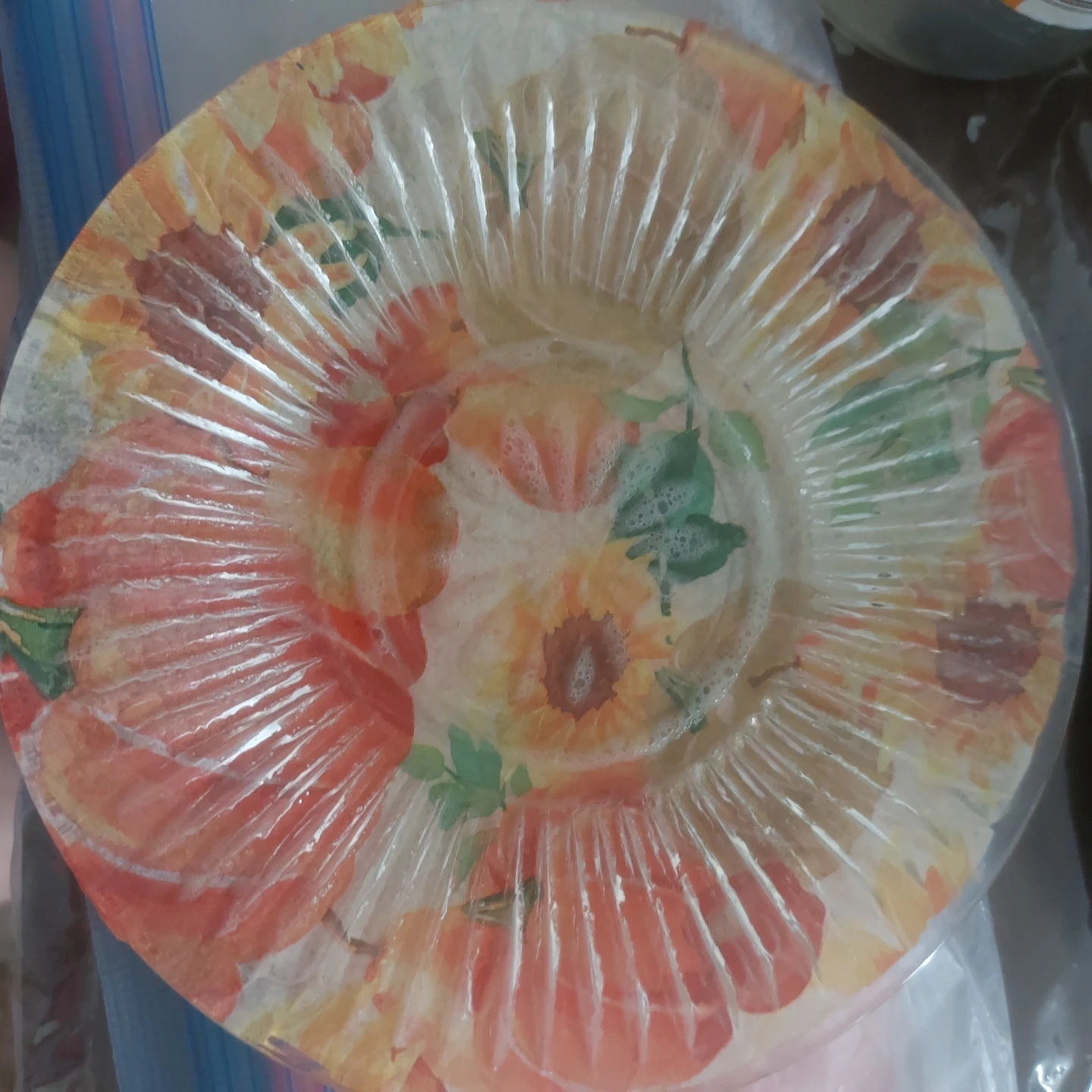 Floral Glass Serving Bowl