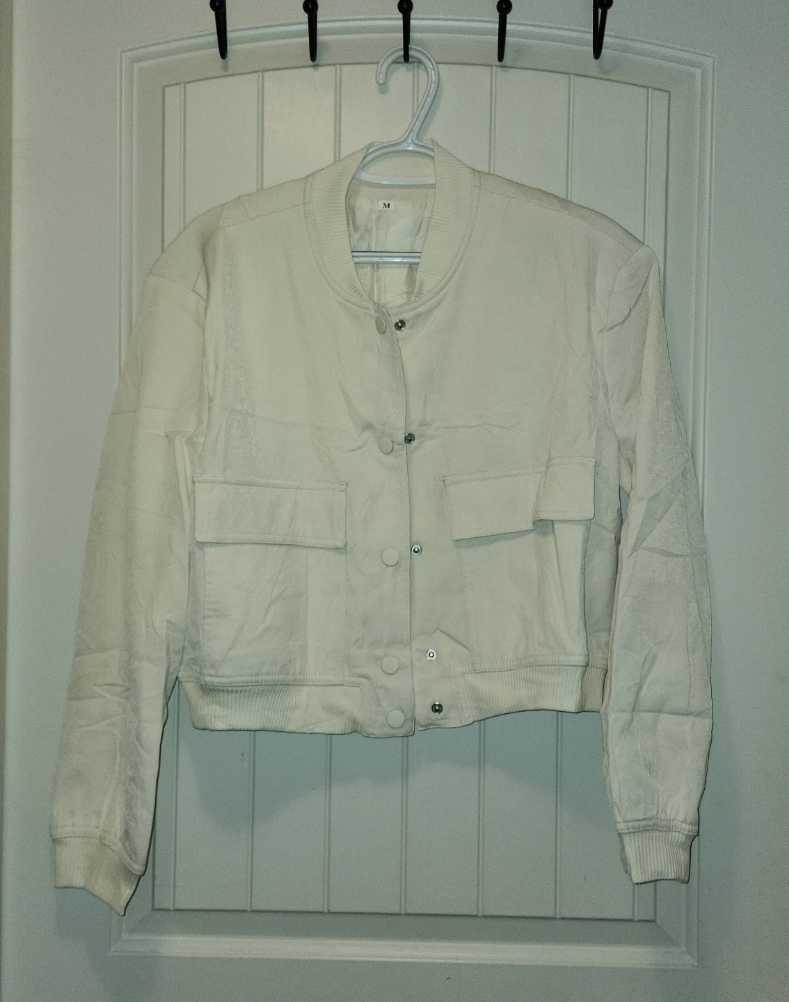 Cream Bomber Jacket