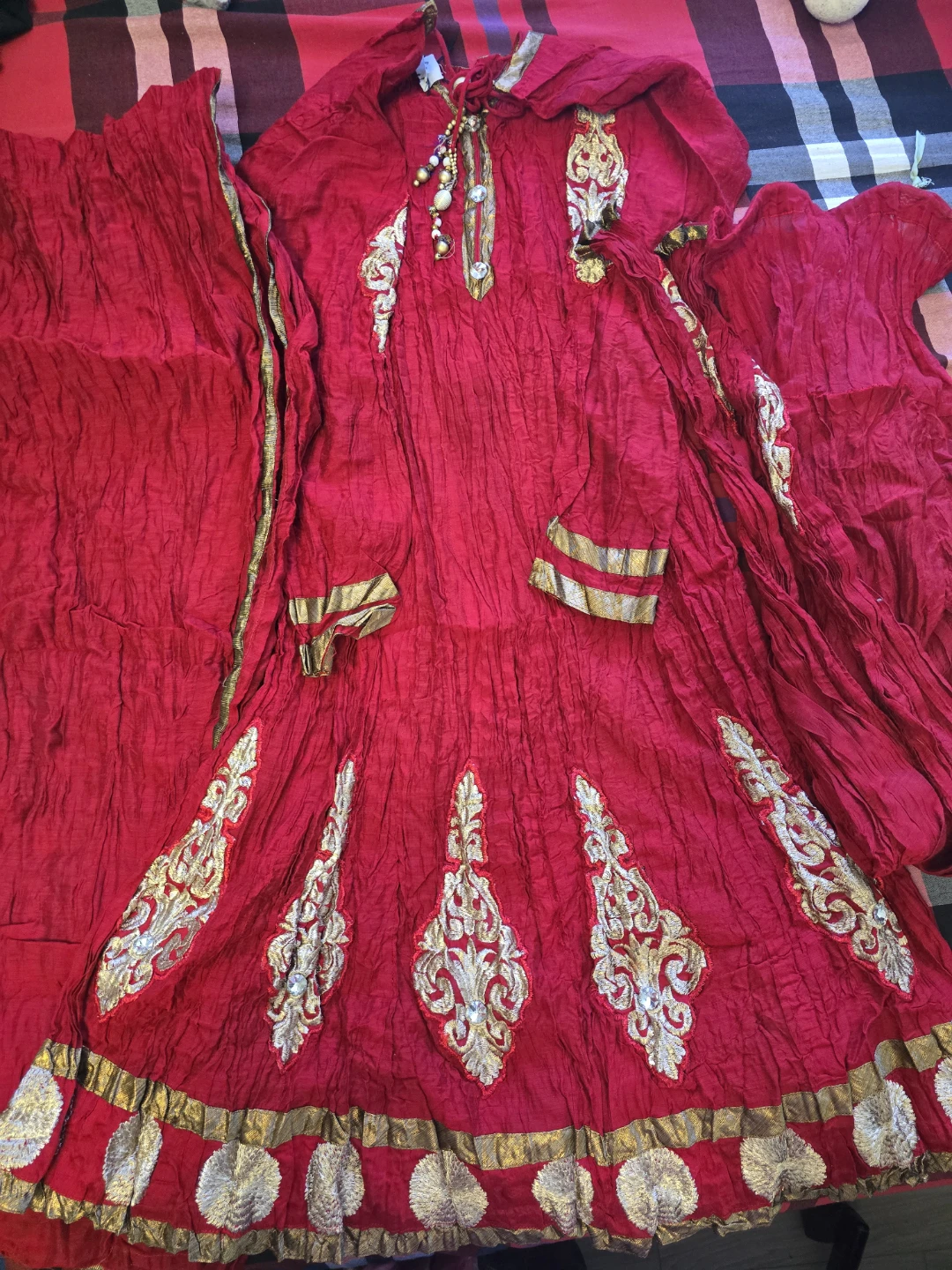 Red Traditional Indian Anarkali Suit