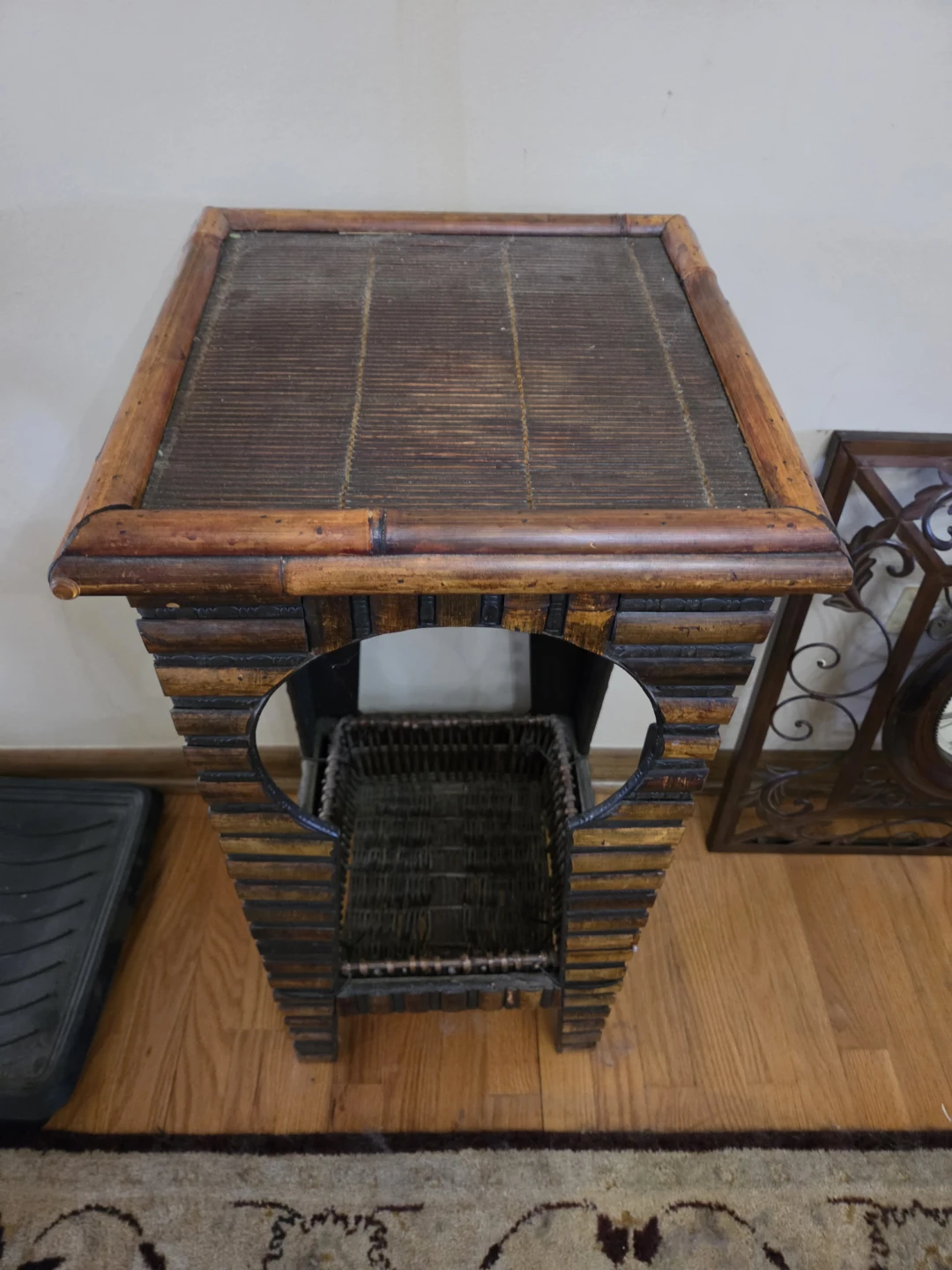 Tiki Burnt Bamboo Accent Table - photo 2
