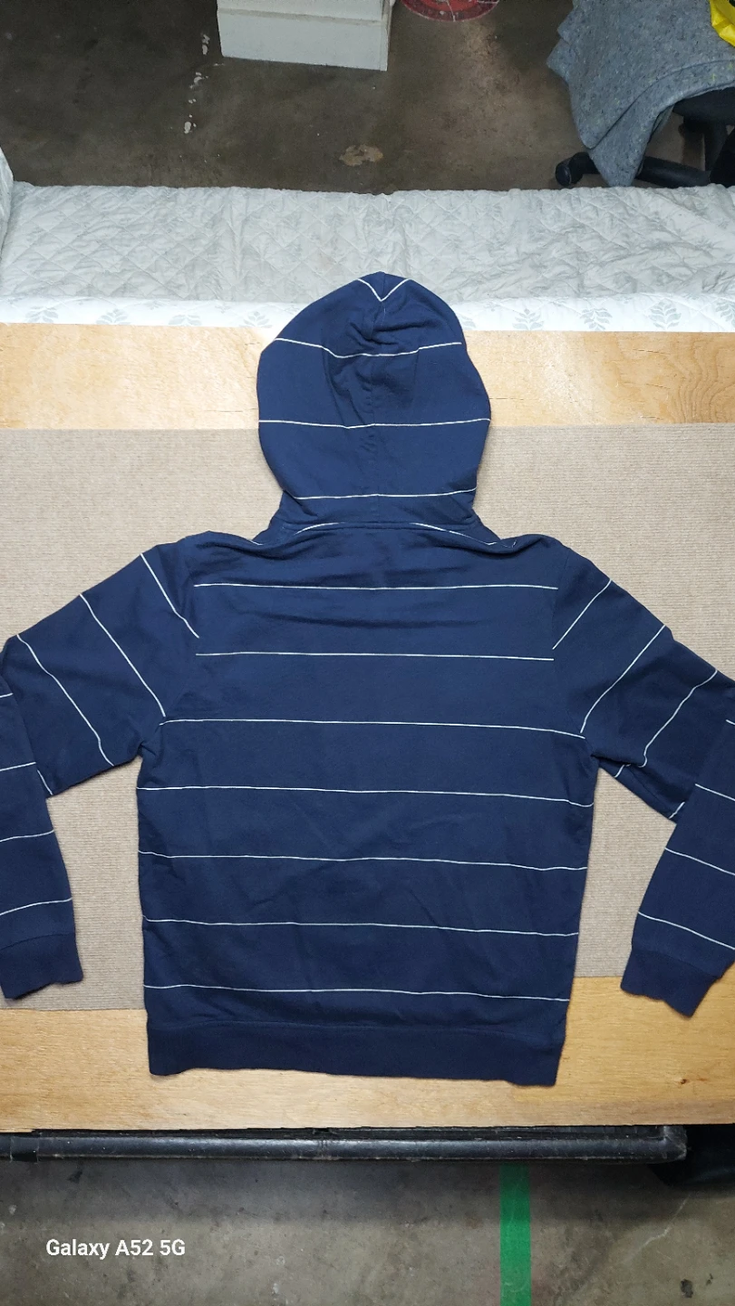 Lacoste Navy Striped Zip-Up Hoodie " big croc" - photo 2
