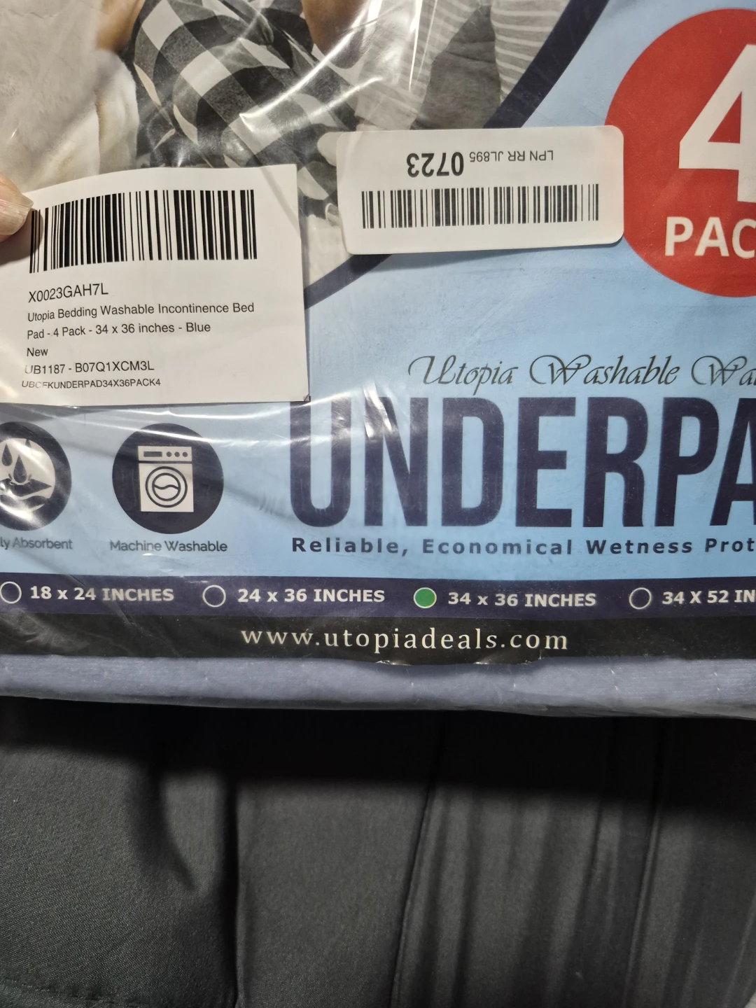 Utopia Bedding Washable Underpads 4-Pack - photo 2