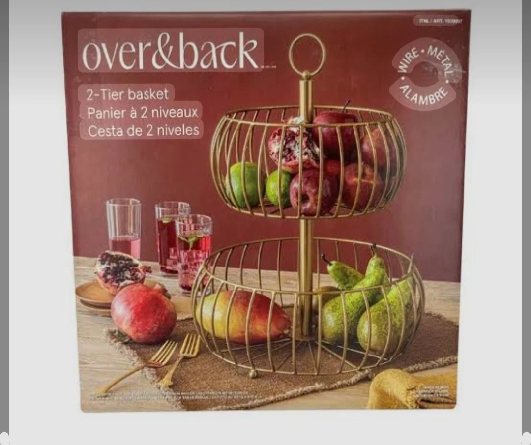 Over & Back 2-Tier Wire Basket - NEW out of the box