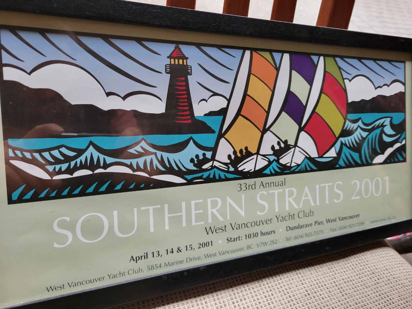 2001 Southern Straits Sailing Poster – West Vancouver Yacht Club - photo 2