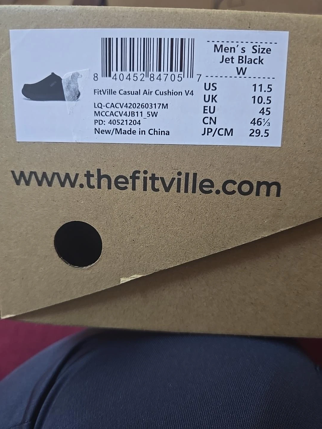 FitVille Men's Casual Air Cushion V4 Shoes – Jet Black - photo 4